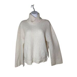 Joie Cream 100% Cashmere Turtleneck Wide Sleeve Pullover Sweater XS NWT
